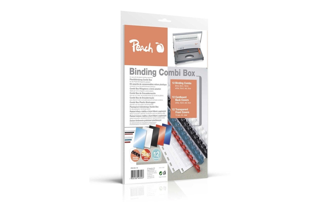 Peach Couverture de brochure Boîte combinée A4, 36 pièces, multicolore