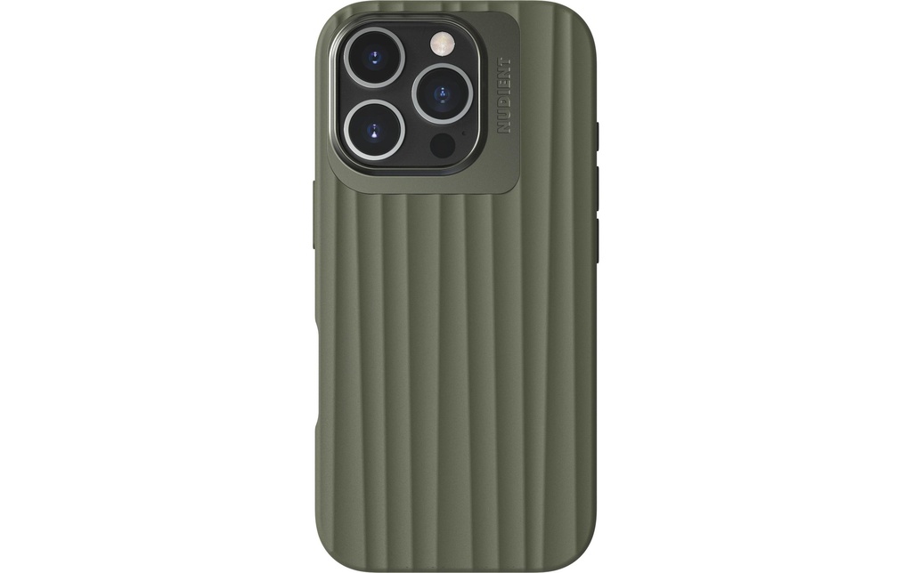 Nudient Coque arrière Bold MagSafe iPhone 16 Pro Vert olive