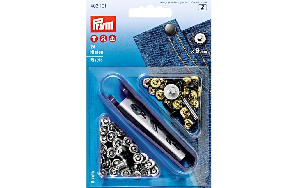 Prym Rivets 9 mm, 24 pièces
