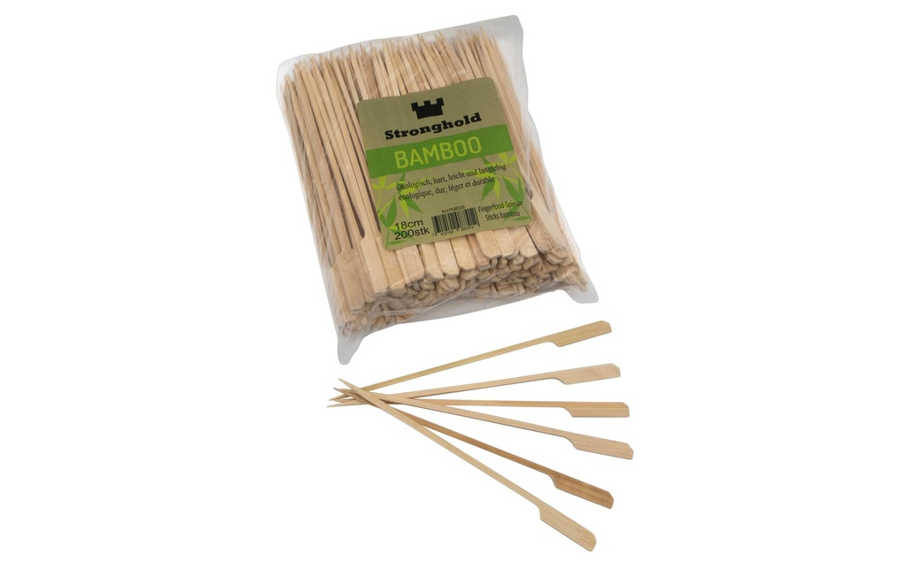 Stronghold Brochettes en bambou avec poignée 18 cm, 250 pièces
