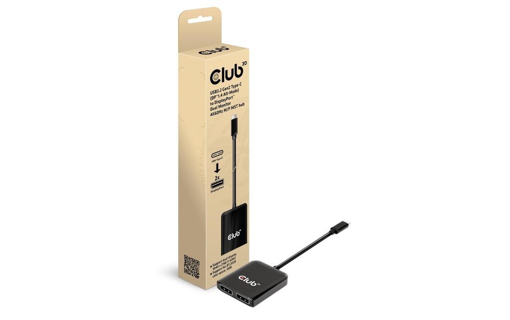 Club 3D Câble adaptateur CSV-1555 MST Hub USB type C - DisplayPort