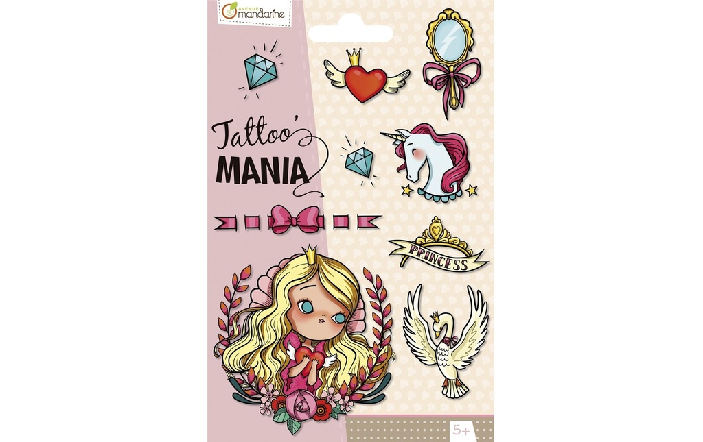 Avenue Mandarine Kits de tatouage Tattoo Mania Princesse