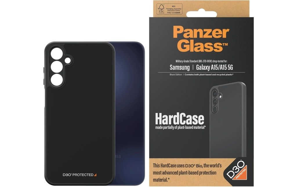 Panzerglass Coque arrière HardCase D3O Galaxy A15/Galaxy A15 5G Black