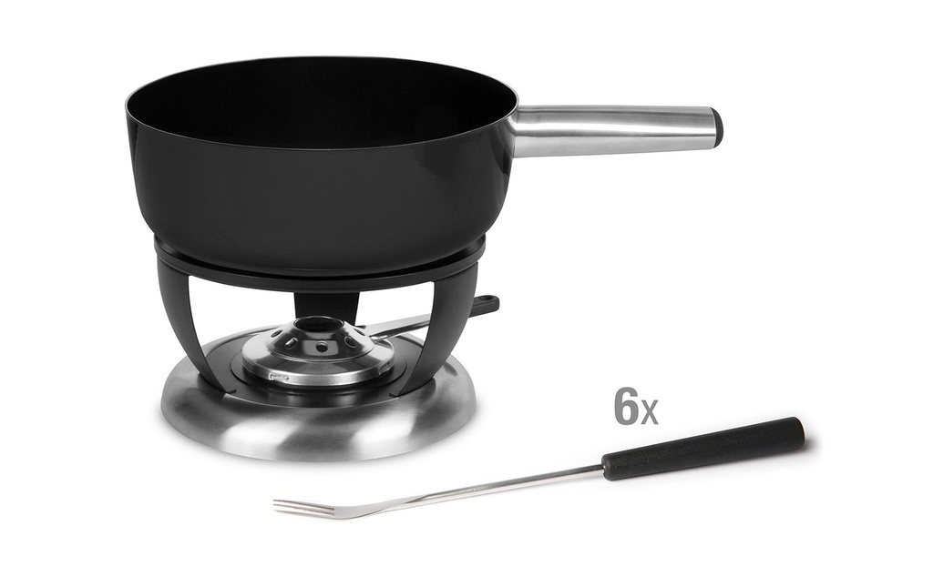 Stöckli Service à fondue au fromage Bellavista Emotion 8 Pièce/s, Noir