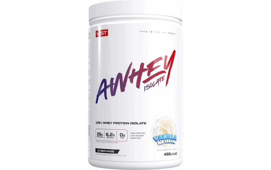 VAST Poudre Boîte d'AWhey Isolate: 450g, Crème glacée à la vanille