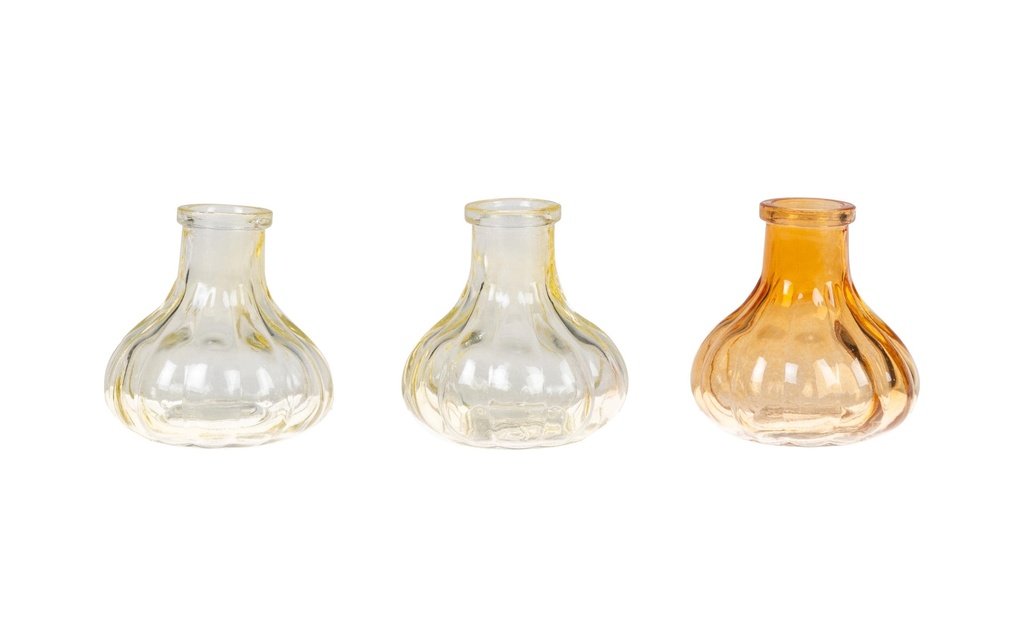 CHALET Ensemble de vases Stripes 3 pièces, 7 cm, Jaune