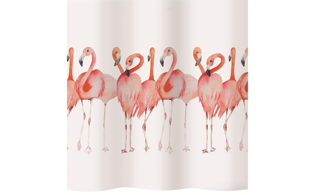 diaqua® Rideau de douche Flamingo 180 x 200 cm, Blanc/Rose