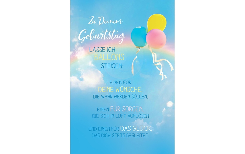 ABC Carte de vœux d'anniversaire 12.5 x 17.6 cm
