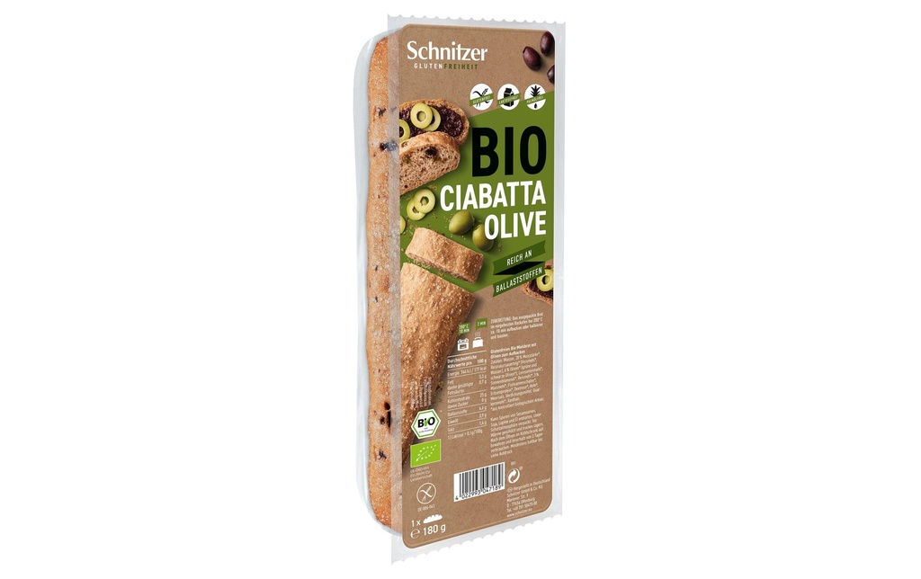 Schnitzer Bio Ciabatta Olive sans gluten 180 g