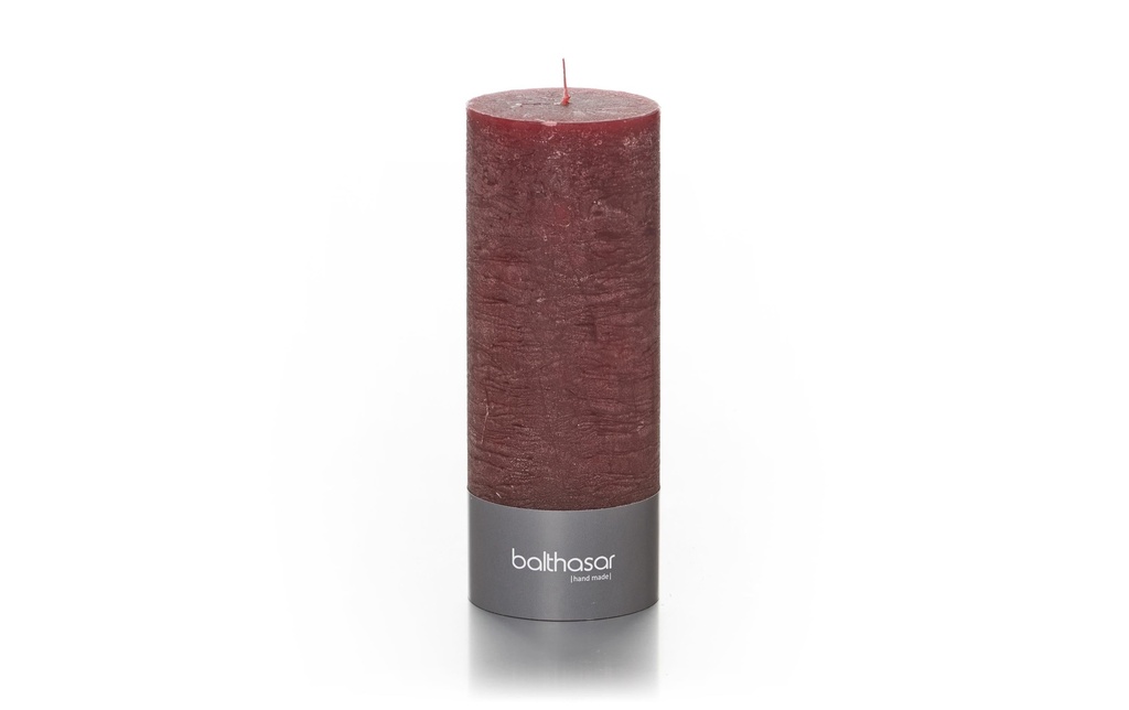 balthasar Bougie cylindrique Rustico 18 cm x 7 cm, Rouge bordeaux