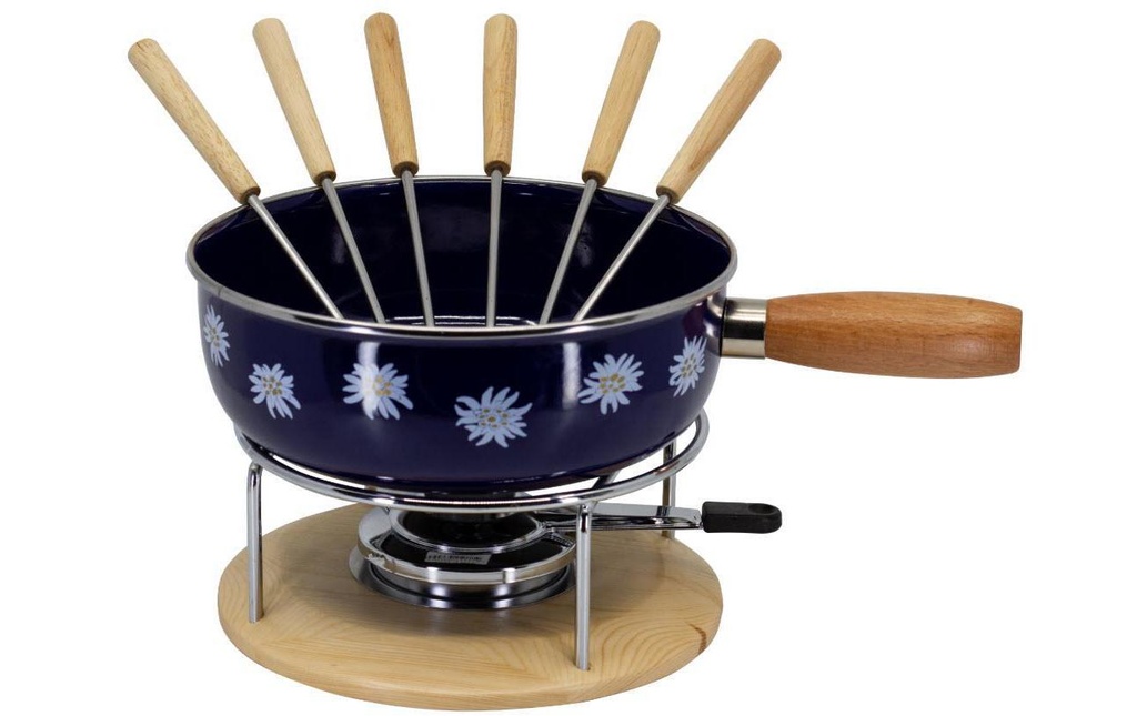Nouvel Service à fondue au fromage Edelweiss 9 Pièce/s, Bleu/Noir