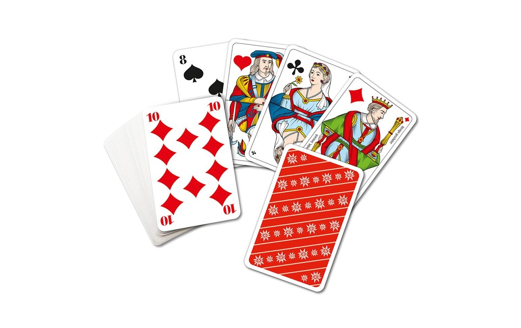 Carta.Media Jass Cartes de piquet avec de grands chiffres