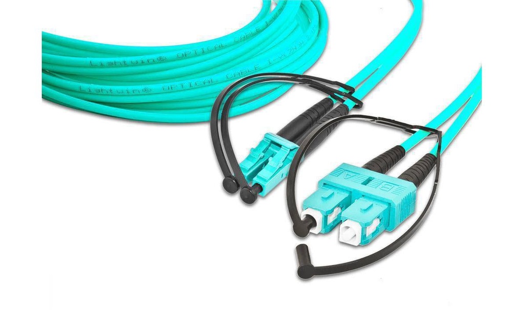 Lightwin Câble patch à fibre optique Multimode LC – SC, OM3, Duplex, 2 m