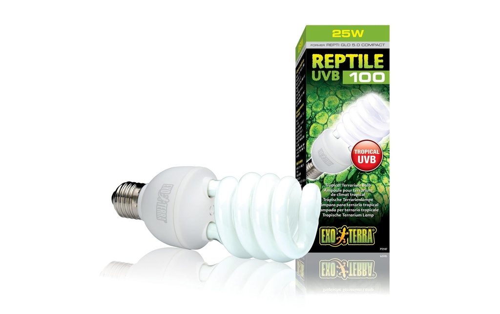Exo Terra Lampe pour terrarium Reptile UVB100 E27, 25W, 19.4 cm