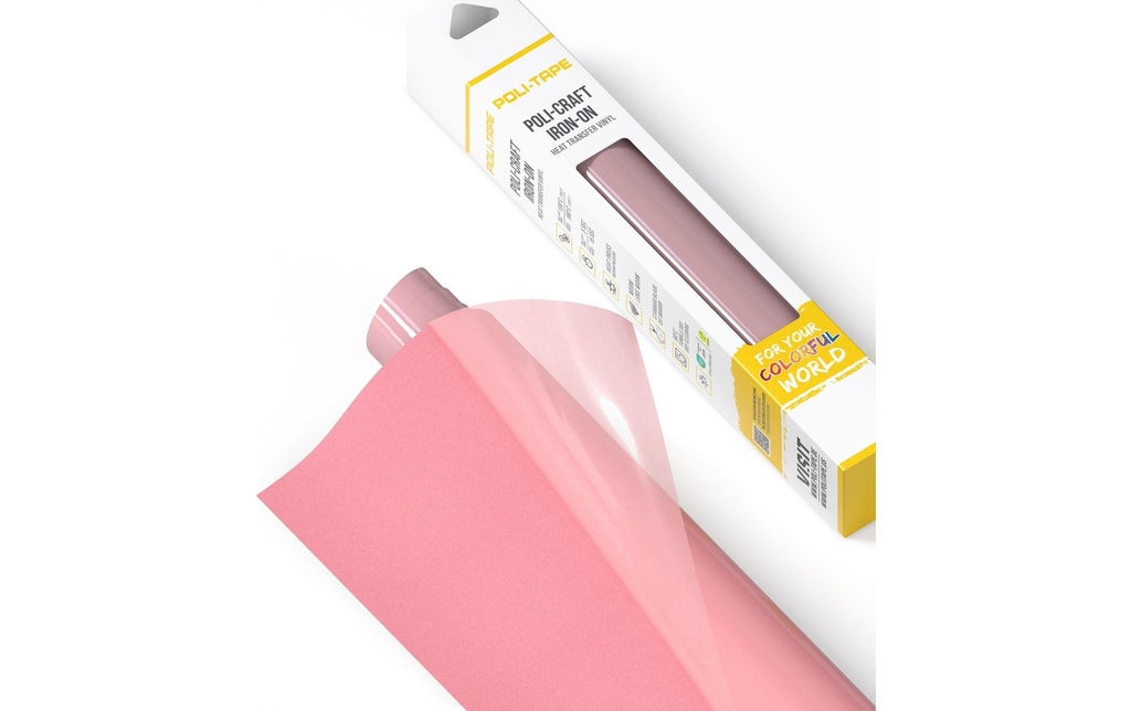 Poli-Tape Film thermocollant Tubitherm Flock, 30.5 x 61 cm, rose clair