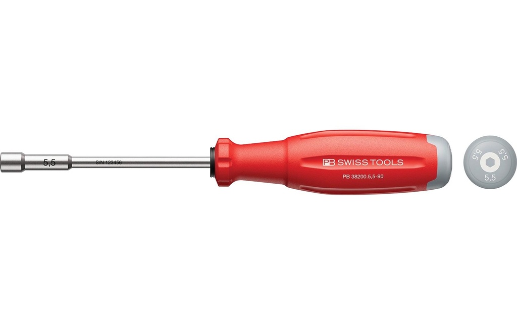 PB Swiss Tools Tournevis à douille PB 38200.5.5-90 5.5 mm rouge