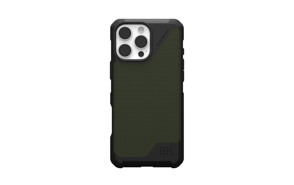 UAG Coque arrière Metropolis LT iPhone 16 Pro Max Kevlar Olive