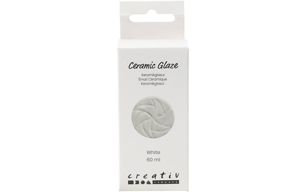 Creativ Company Émail céramique 984 - 1101 °C, 60 ml, Blanc