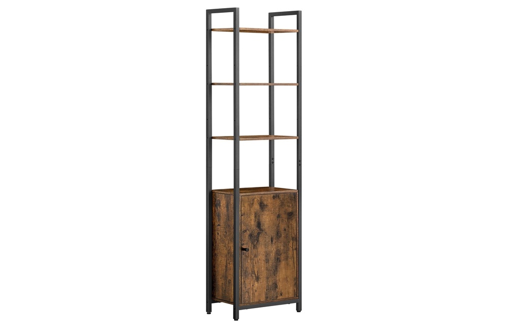 VASAGLE Étagère avec 4 étagères 40 cm x 159.5 cm, Noir/Brun