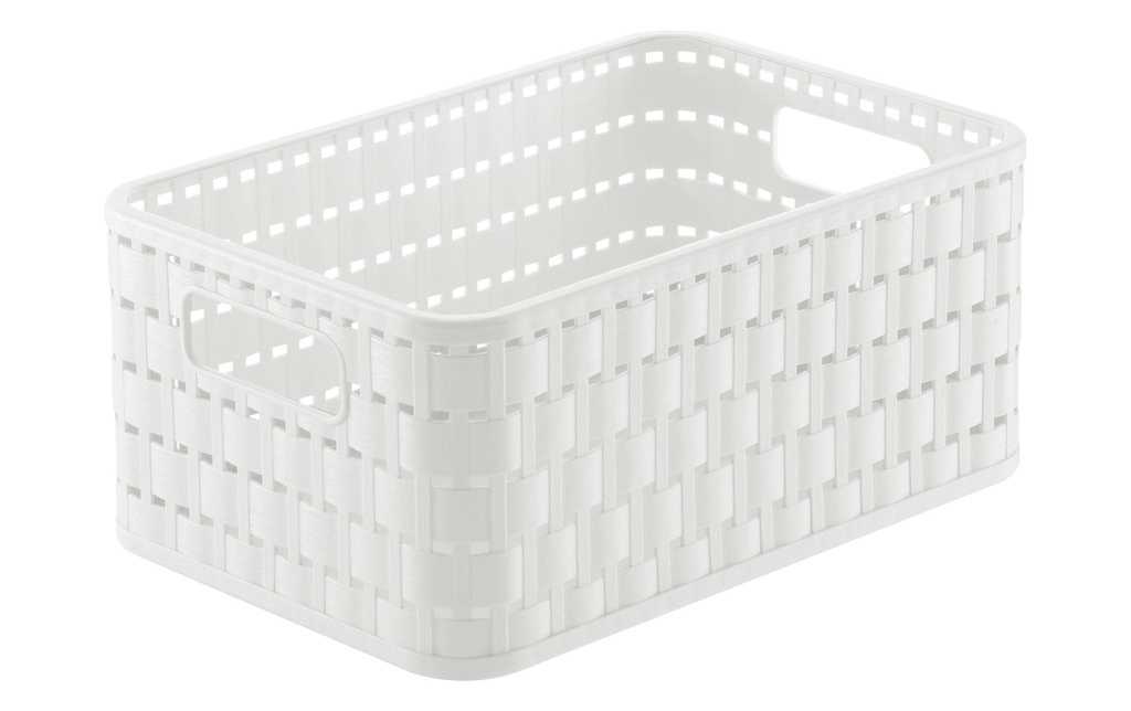 Rotho Panier de rangement Country 23.7 x 15.8 x 10.8 cm, Blanc