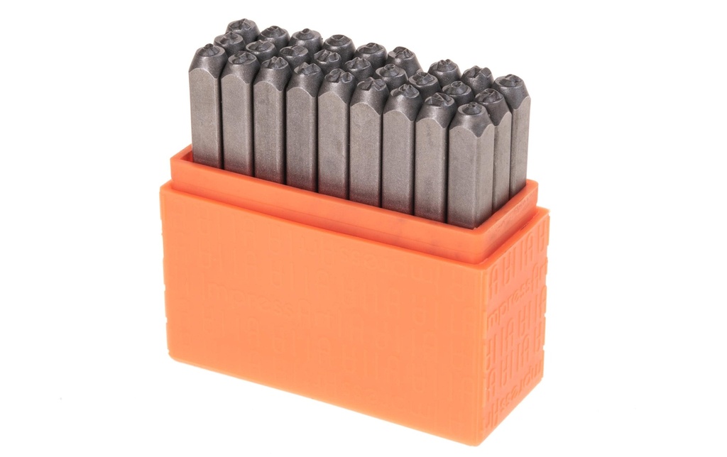 ImpressArt Timbre à sec Set 3 mm Lettres majuscules, 27 pièces