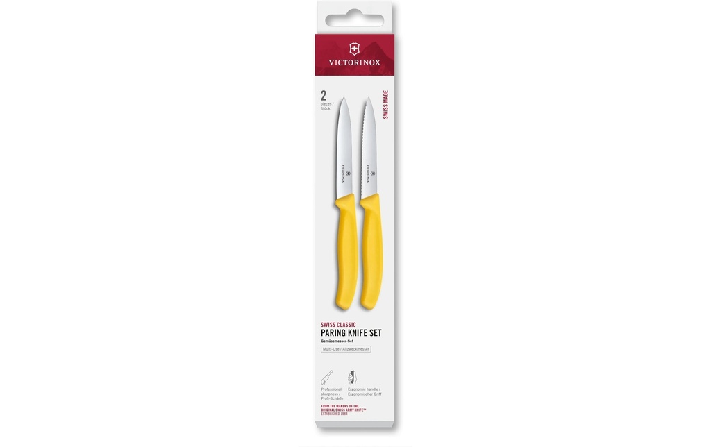 Victorinox Jeux de couteaux Swiss Classic, 10 cm, jaune, 2 pièces