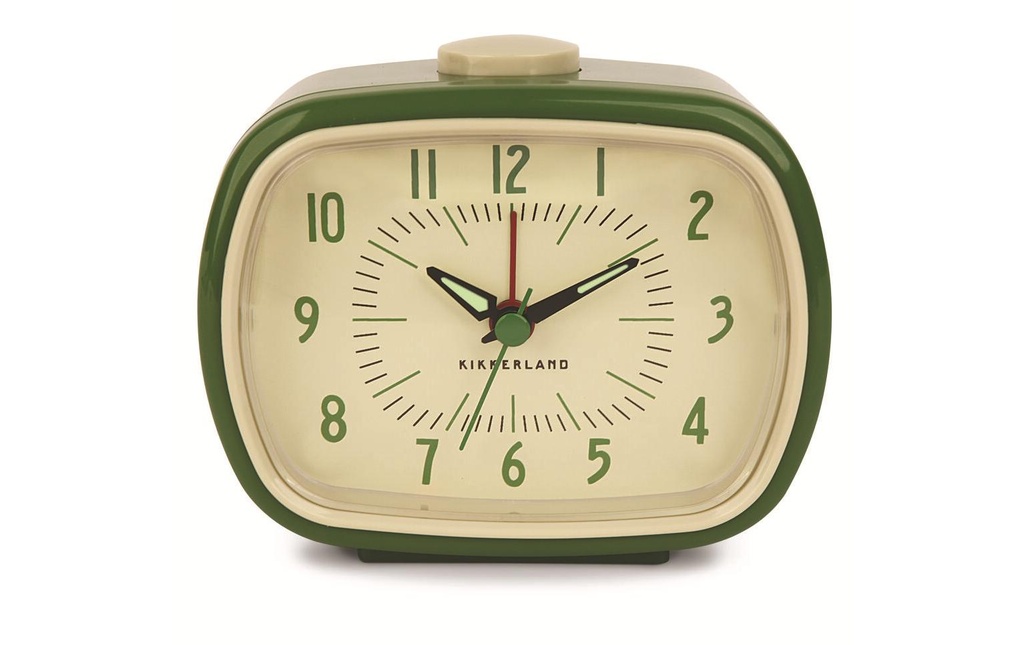Kikkerland Réveil classique Vert/Beige