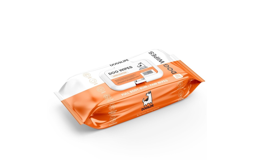DogsLife Lingettes nettoyantes non parfumées 100 pièces