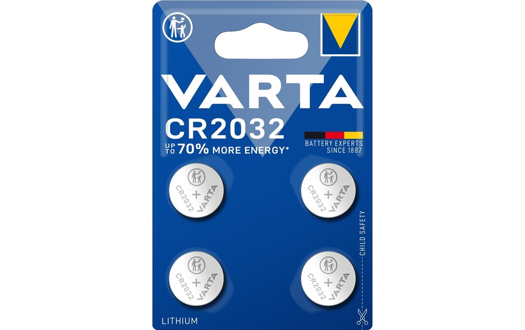 Varta Pile bouton CR2032 , 4 Pièce/s