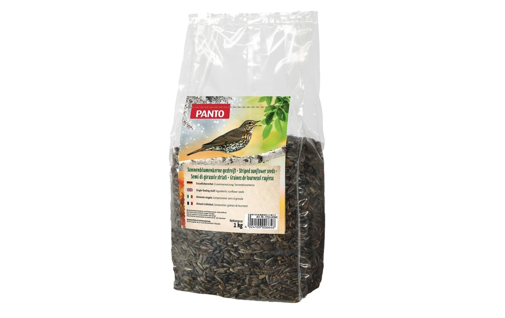 Panto Nourriture pour oiseaux Graines de tournesol rayées 1 kg