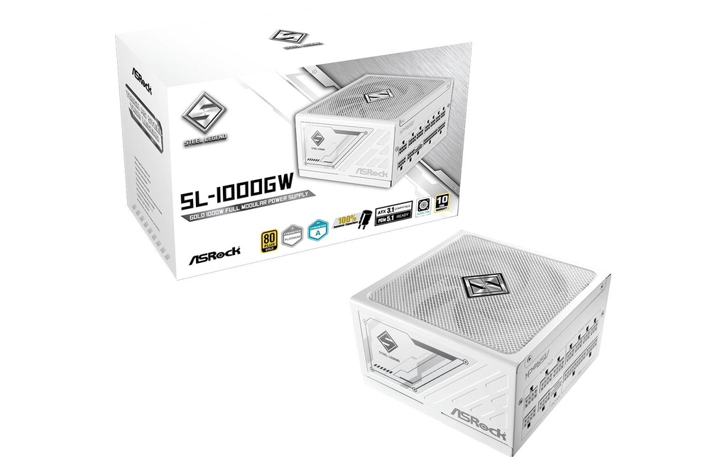 ASRock Bloc d’alimentation Steel Legend SL-1000GW 1000 W, White