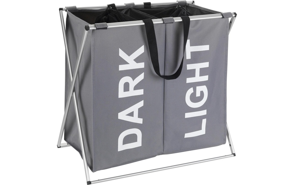 Wenko Corbeille à lessive Duo 120 l, Gris