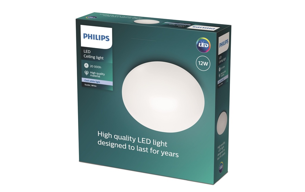 Philips Suede plafonnier 4 x 2.4W, 4000K, blanc
