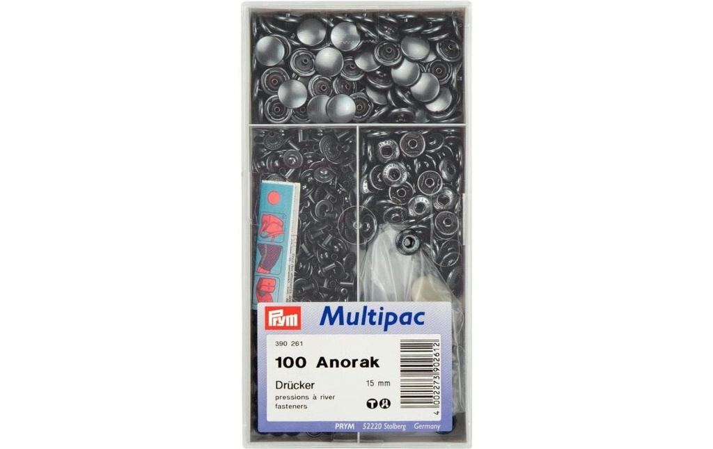 Prym Boutons poussoirs Anorak Bruni, 15 mm