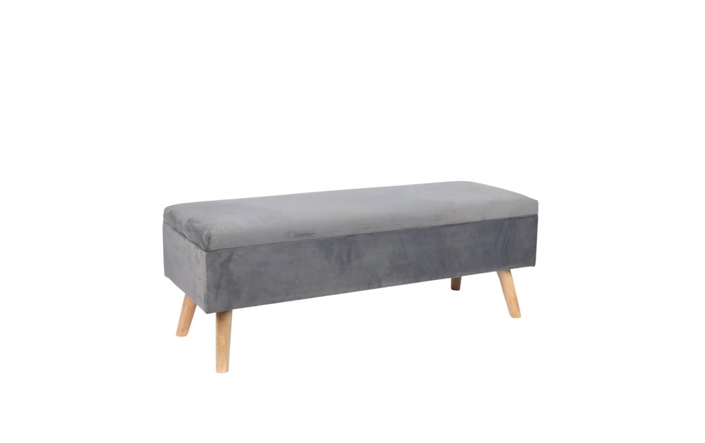 relaxdays Banc avec espace de rangement 110 x 40 cm, Gris