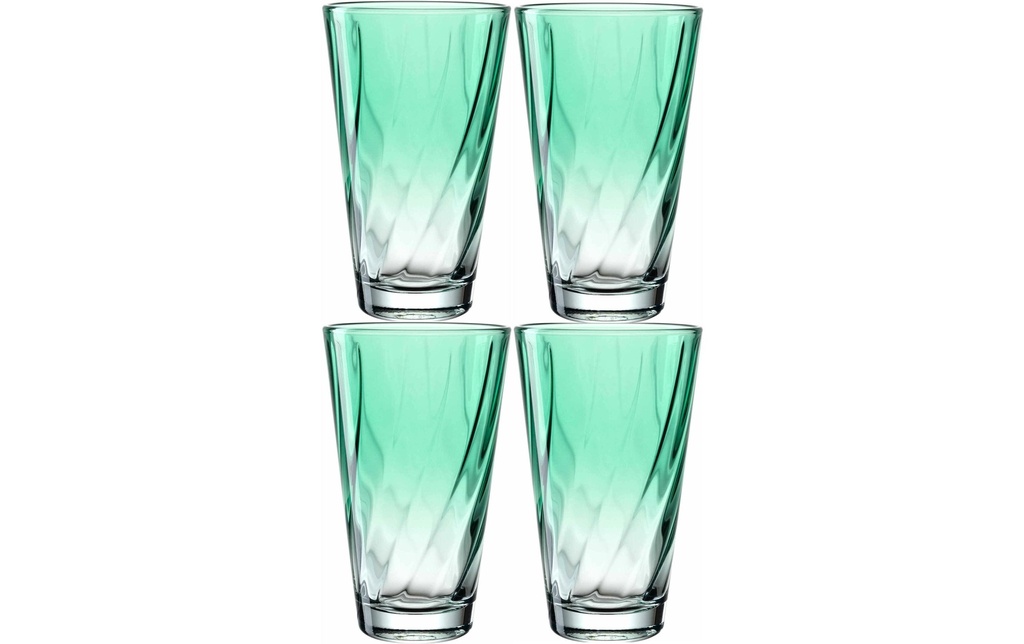 LEONARDO Verre Twist 300 ml, 4 Pièce/s, Turquoise