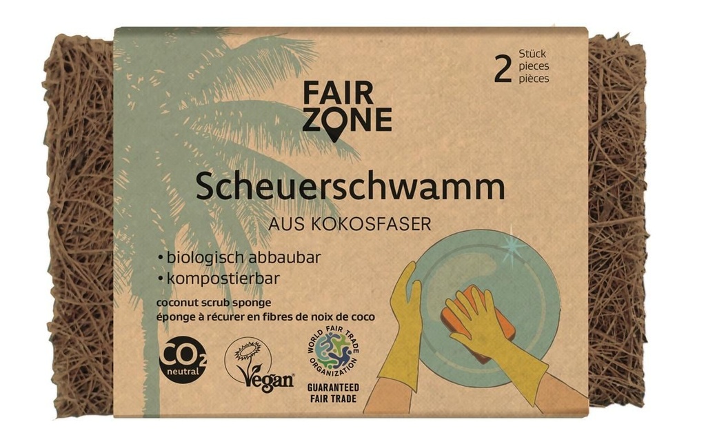 Fair Zone Éponge fibre de noix de coco 2 Pièce/s