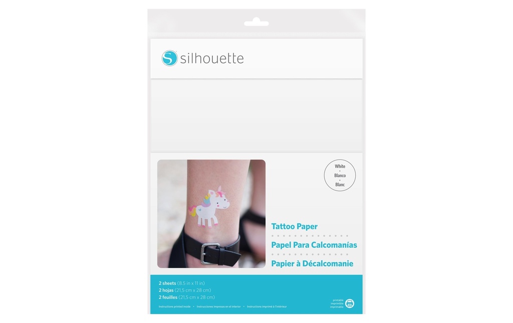Silhouette Papier à tatouage imprimable blanc
