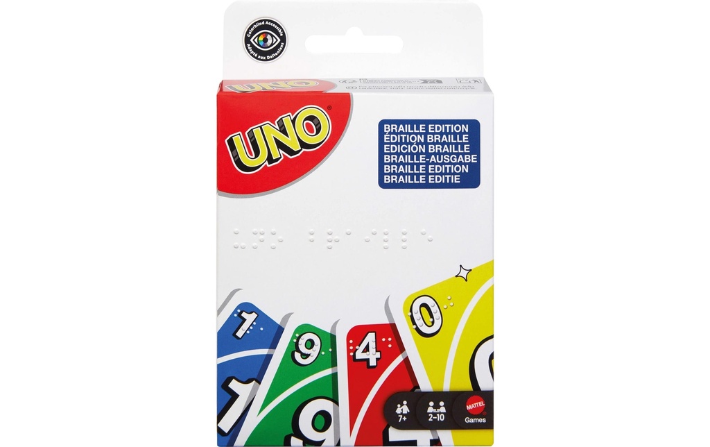 Mattel Spiele Jeux de cartes Braille de l'ONU à partir de 7 ans, 2-10 joueurs