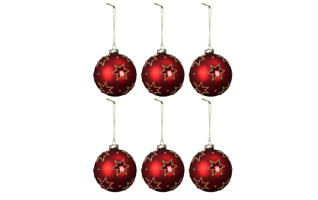 COCON Boules de Noël étoile petite, 6 pièces