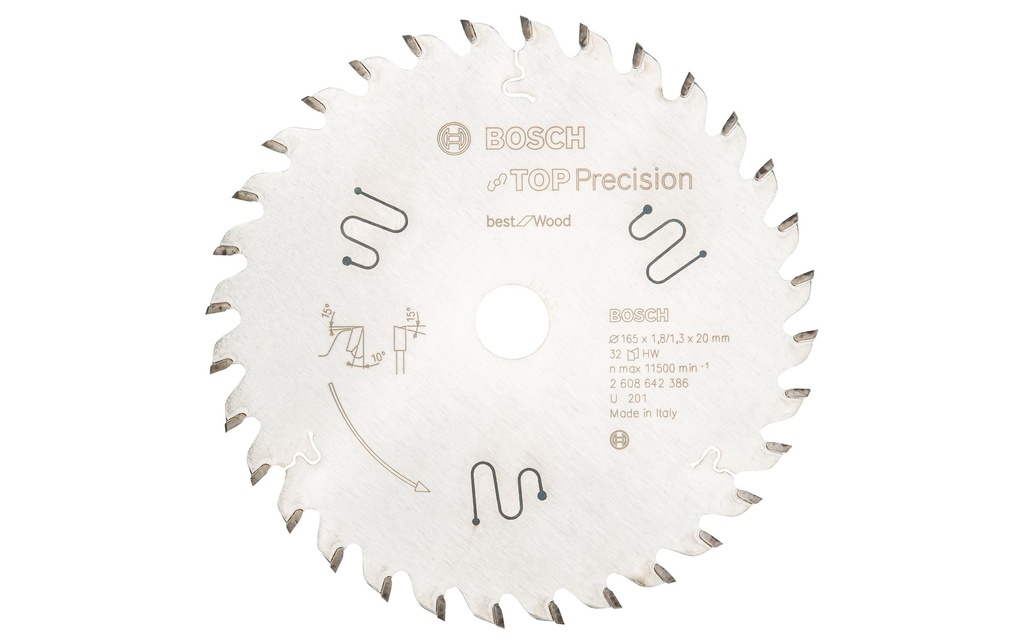 Bosch Professional Lame de scie circulaire Best for Wood, 165 x 20 x 1.8 mm, Z 32