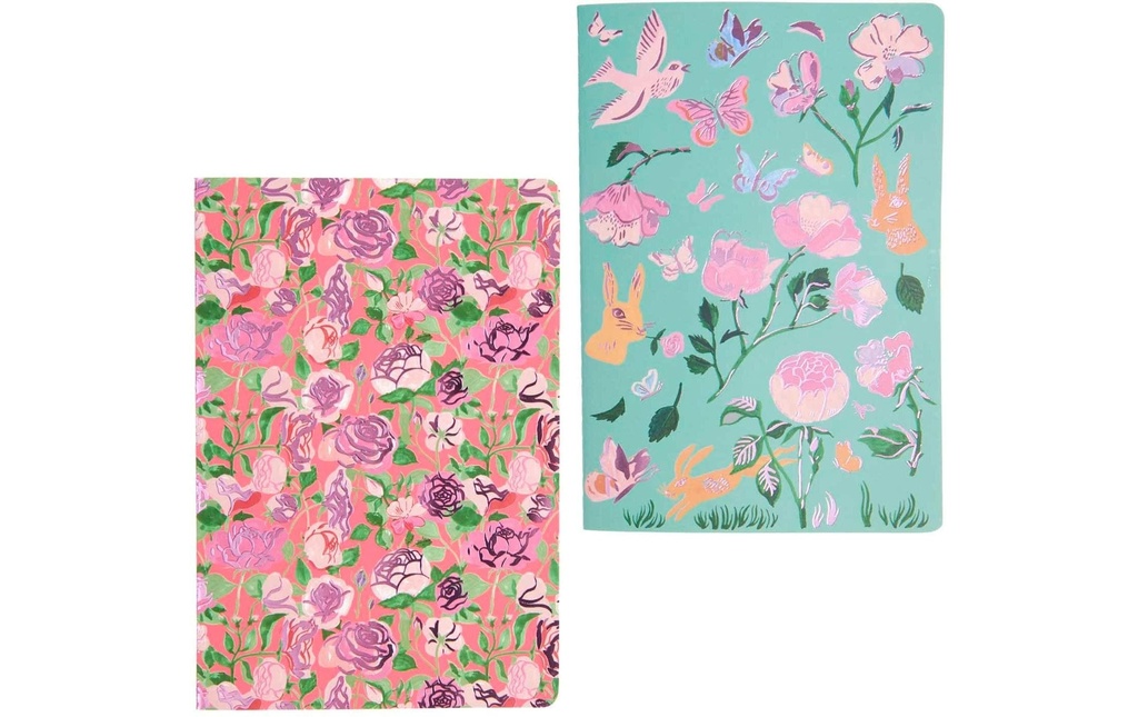 Rico Design Carnet de notes La Vie en Rose 2 x A5, Pois, Bleu/Rose