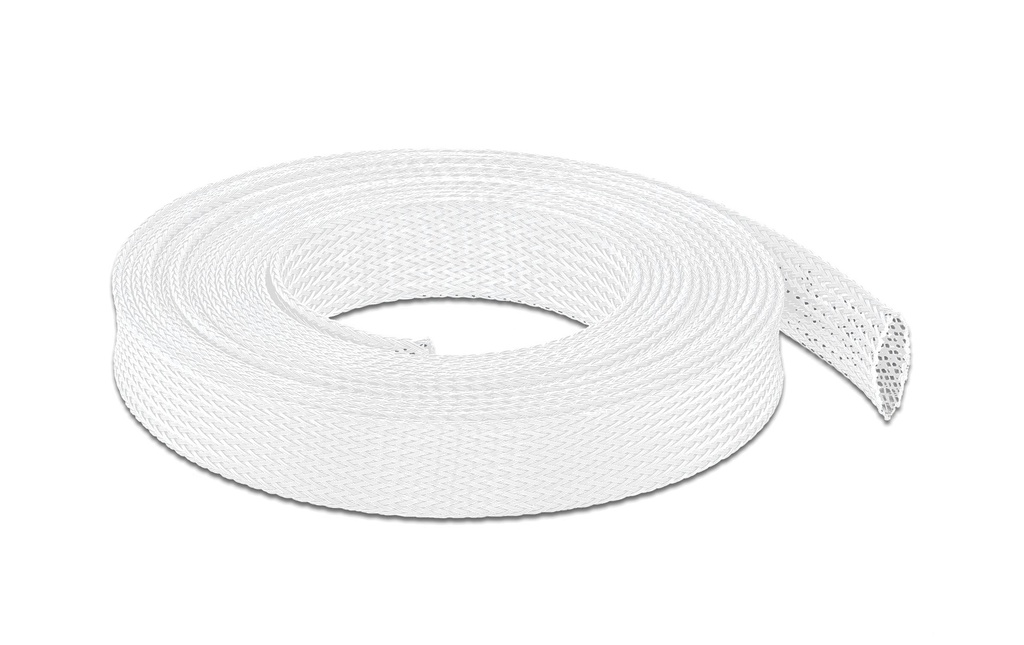 Delock Gaine de câble extensible, 5m x 19 mm Blanc