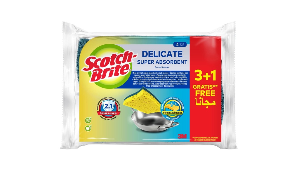 Scotch-Brite Éponge Delicate 4 Pièce/s
