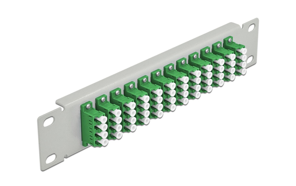Delock Plaque de distribution Panneau 10″ de distribution de fibre optique, 12 ports LC Quad gris