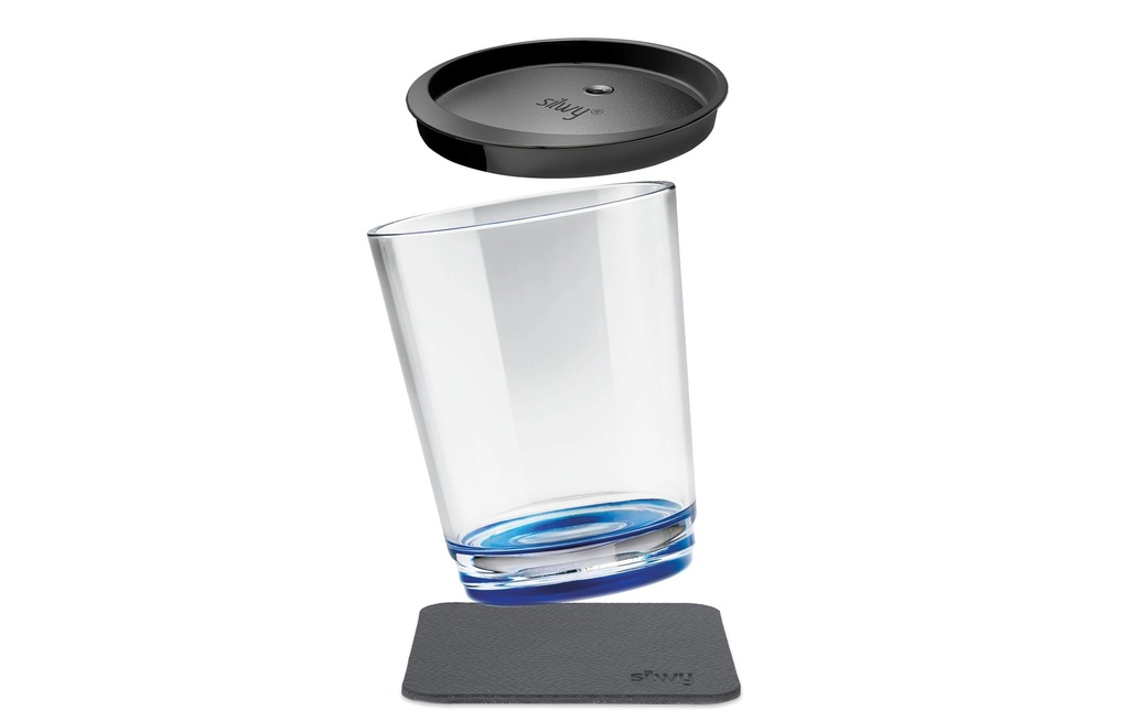 Silwy Gobelet magnétique en plastique Triple Bleu
