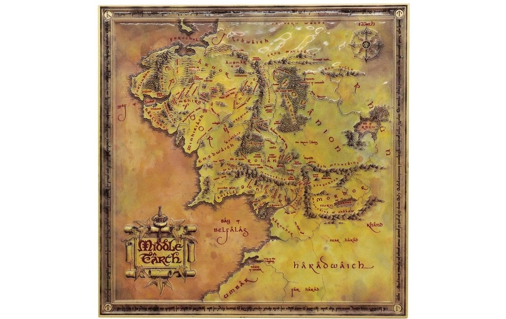 FaNaTtik Réplique de la carte du Seigneur des Anneaux édition limitée Brun