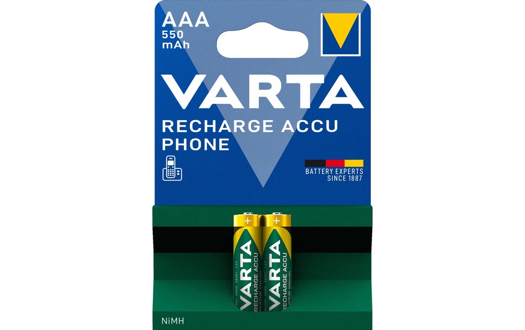 Varta Batterie Phone NiMH AAA 550 mAh, 2 Pièce/s