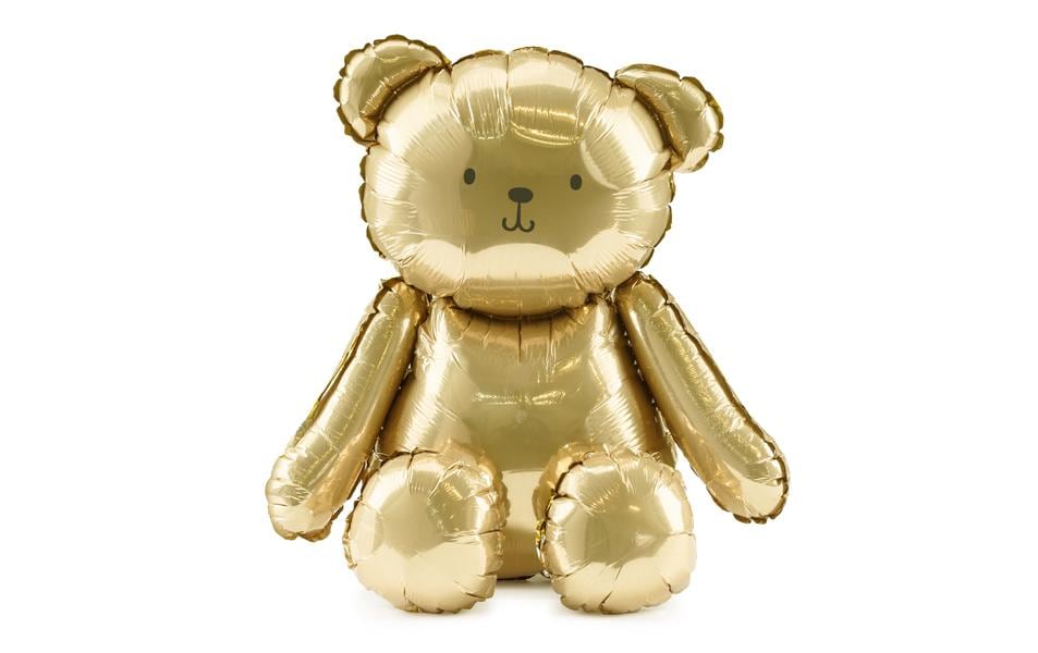 Partydeco Ballon en aluminium Ours, Or, 38 x 42 cm, 1 pièce