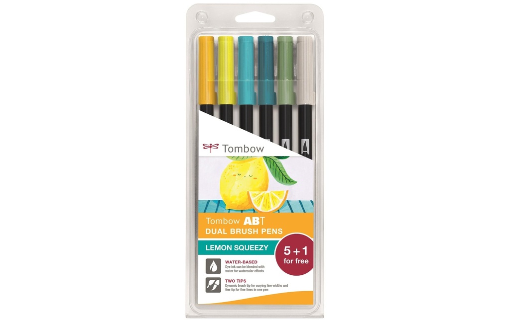 Tombow Brushpen Lemon Squeezy Lot de 6